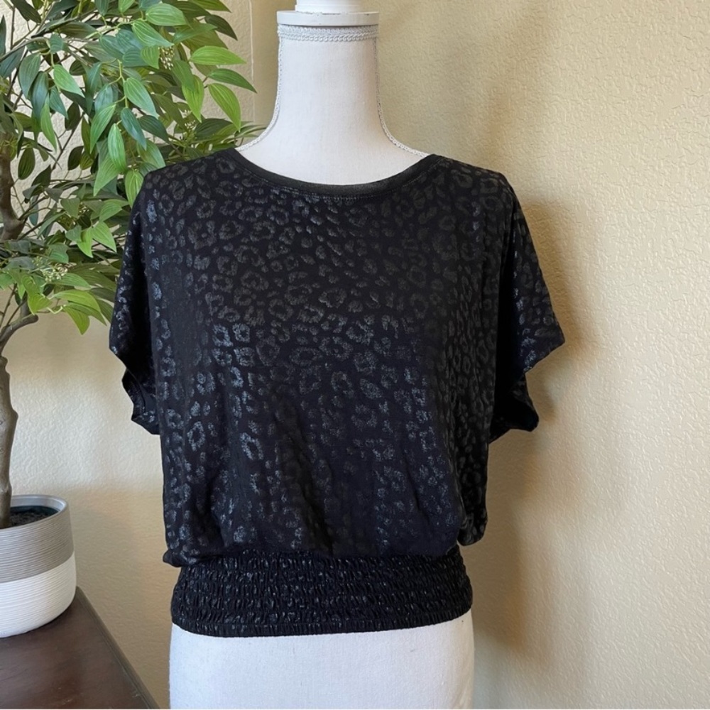 White House Black Market smocked waist dolman tee size S